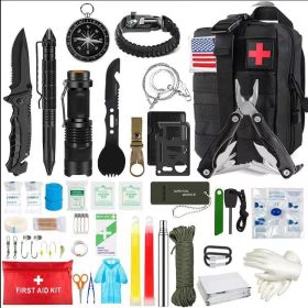 SOS Emergency Survival Kit (200 Pcs) (Color: Advanced black)