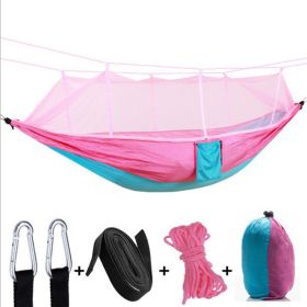 Camping Hammock with Mosquito Net (Color: Pink)