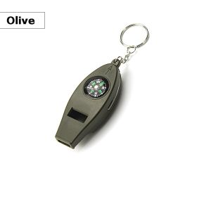 4 In 1 Emergency Survival Whistle (Color: Olive)