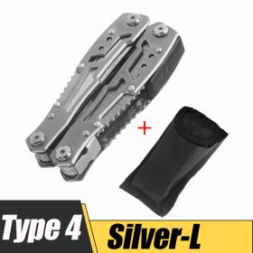 Multifunction Stainless Steel Multi-tool Pocket Knife (Color: Silver-L)