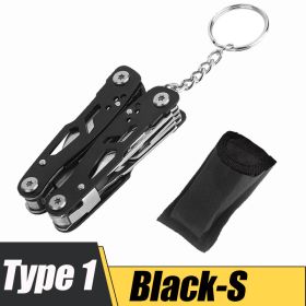 Multifunction Stainless Steel Multi-tool Pocket Knife (Color: Black-S)