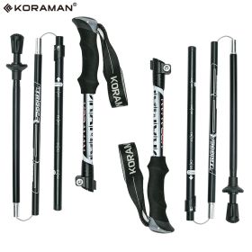 KORAMAN Collapsible Trekking Poles (w/ Carrying Bags) (Color: Black)