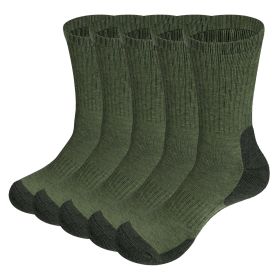 Men's Moisture Wicking Socks (5 Pairs / Pack) (Color: Green)