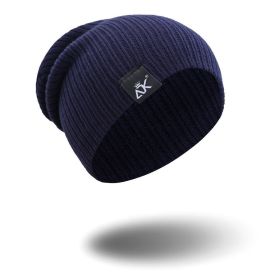 COKK Knitted Beanie Women's Hat (Color: Navy Blue)