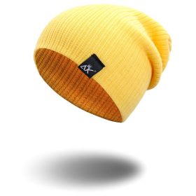 COKK Knitted Beanie Women's Hat (Color: Yellow)