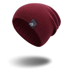 COKK Knitted Beanie Women's Hat (Color: wine red)