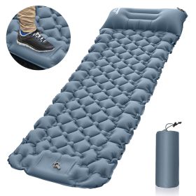 Outdoor Inflatable Mattress Pad (w/Foot Pedal) (Color: Gray)