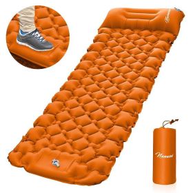 Outdoor Inflatable Mattress Pad (w/Foot Pedal) (Color: Orange)