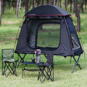 Folding Pop-Up Cot Tent (Color: Dark Blue)