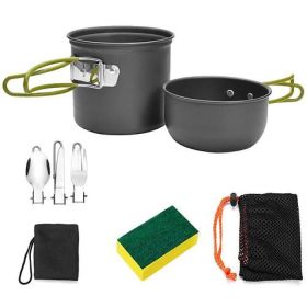 Hiking Camping Cookware Set (Color: Grey)