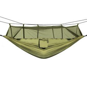 2 Persons Hammock with Mosquito Net (600 lbs. Capacity) (Color: Green)